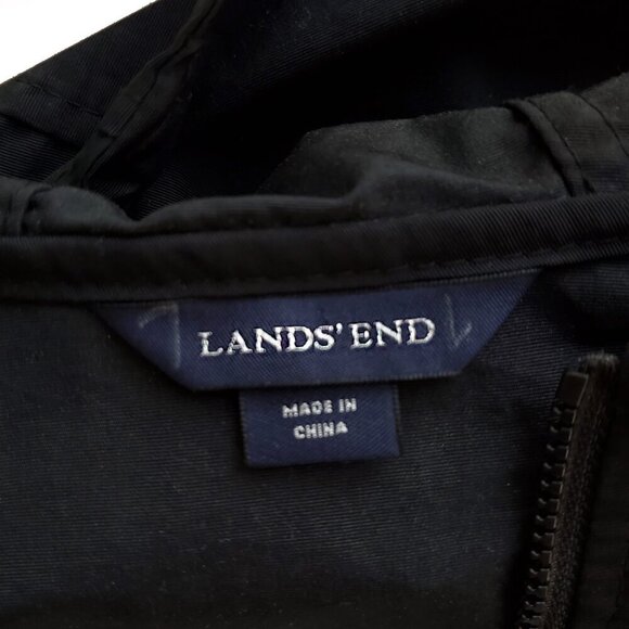 Lands End Boys Girls Half Zip Rain Jacket PouchZip Pocket Outerwear Black Sz 6-8 - Picture 11 of 16